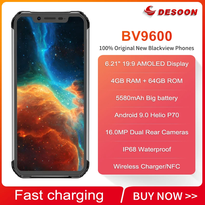 Blackview BV9600 IP68 Водонепроницаемый 6 21 &quotДисплей Android 9 0 Helio P70 4 Гб Оперативная память 64