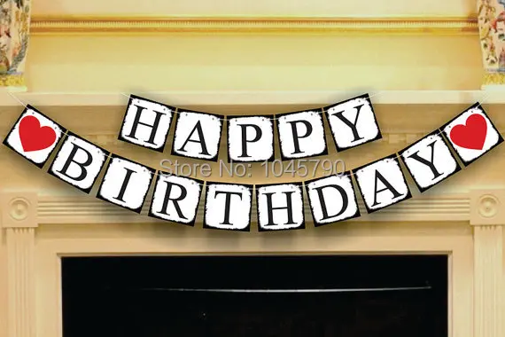 Бесплатная доставка 1 шт. черный цвет вид сбоку баннер на день рождения с знак дня
