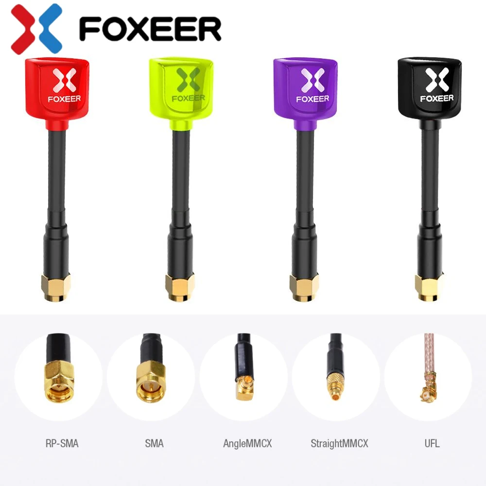 2 шт. Foxeer Lollipop 3 V3 антенна 5,8G 2.3Dbi TX RX RHCP FPV SMA RPSMA UFL прямая/угловая MMCX 7,2g FPV антенна для радиоуправляемого дрона