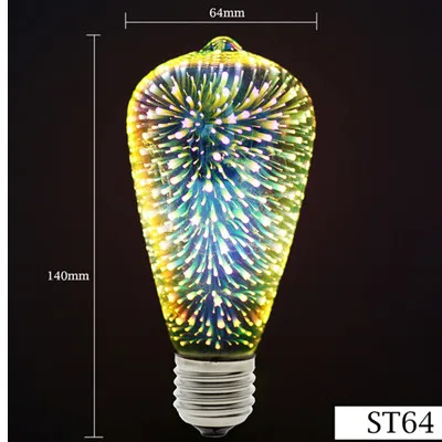 Красивая 3d-лампа blubs G95 ST64 A60 LOVE Diamond shape 3D 7 Вт E27 85-265 в красочная волшебная лампа