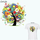Цветок нашивки с деревьями, новый дизайн, принт на футболке, моющиеся украшения для одежды, аксессуары для рукоделия, наклейки для одежды 25x21 см