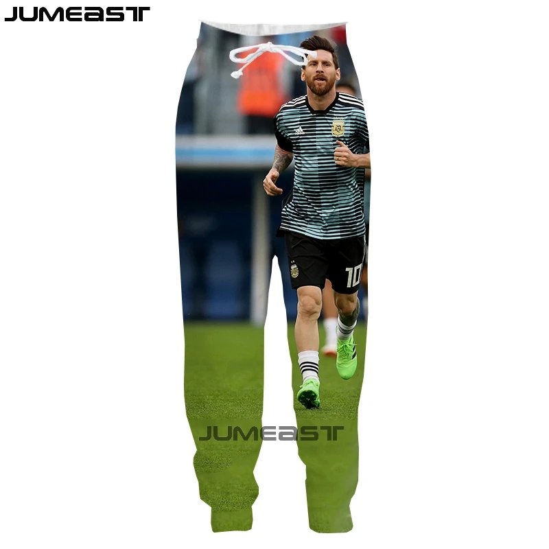 Jumeast бренд для мужчин/женщин 3D принты "Футбол" Звезда Lionel Messi повседневные длинные штаны спортивный пуловер длина спортивные брюки
