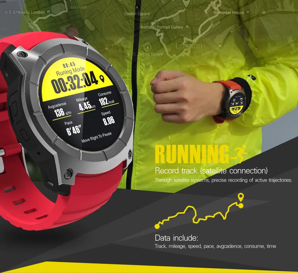 Новые спортивные часы Makibes G05 gps MTK2503 1,3 ''с цветным экраном, умные часы, многофункциональные спортивные умные часы, монитор сердечного ритма, Bluetooth 4,0