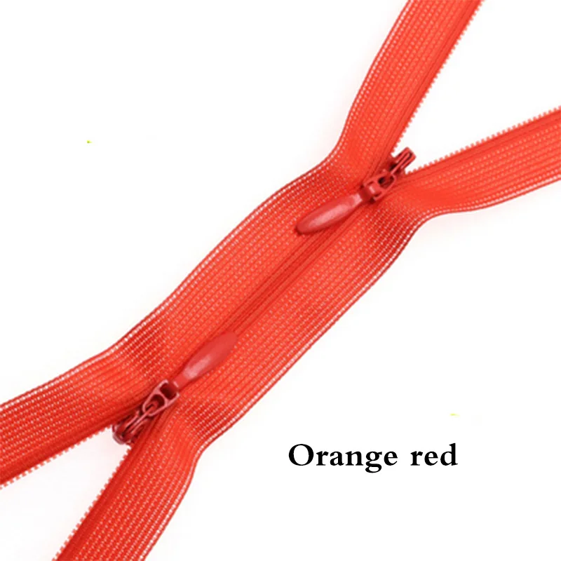 orange red 10 шт. детская одежда с двойной головкой, невидимая молния, 60 см, длинное летнее платье, платье для грудного вскармливания, рюкзак - Цвет: orange red