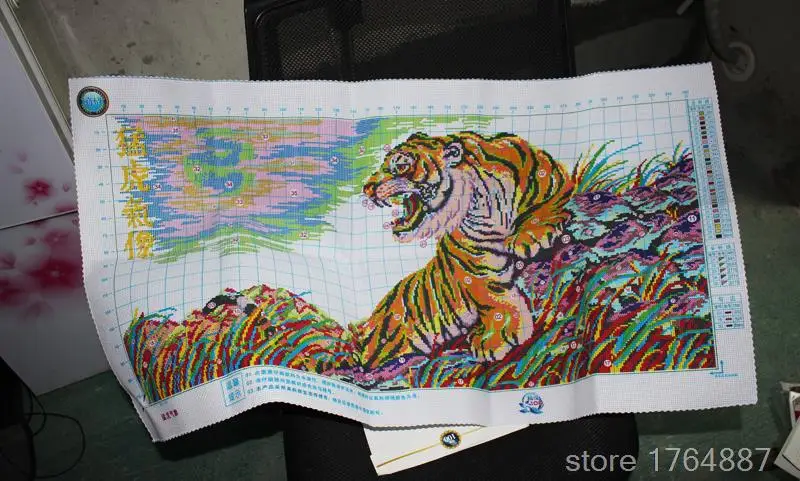 Needlework Sewing Cross Stitch Kits Tiger Meteorological Cotton Embroidery Animal Painting Decoration For Home Mosaic Picture | Дом и сад