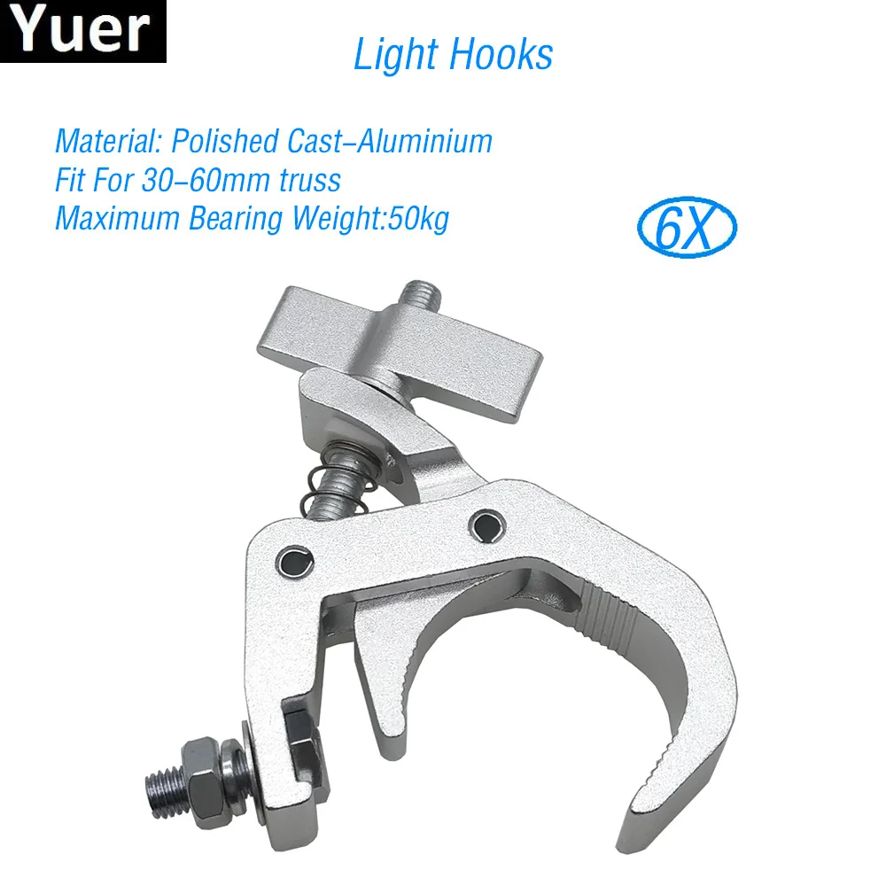 6Pcs/Lot Aluminum LED Stage Light Hook Load Bearing 150kg For Club Bar KTV DJ Disco Par Moving Head Hooks | Лампы и освещение