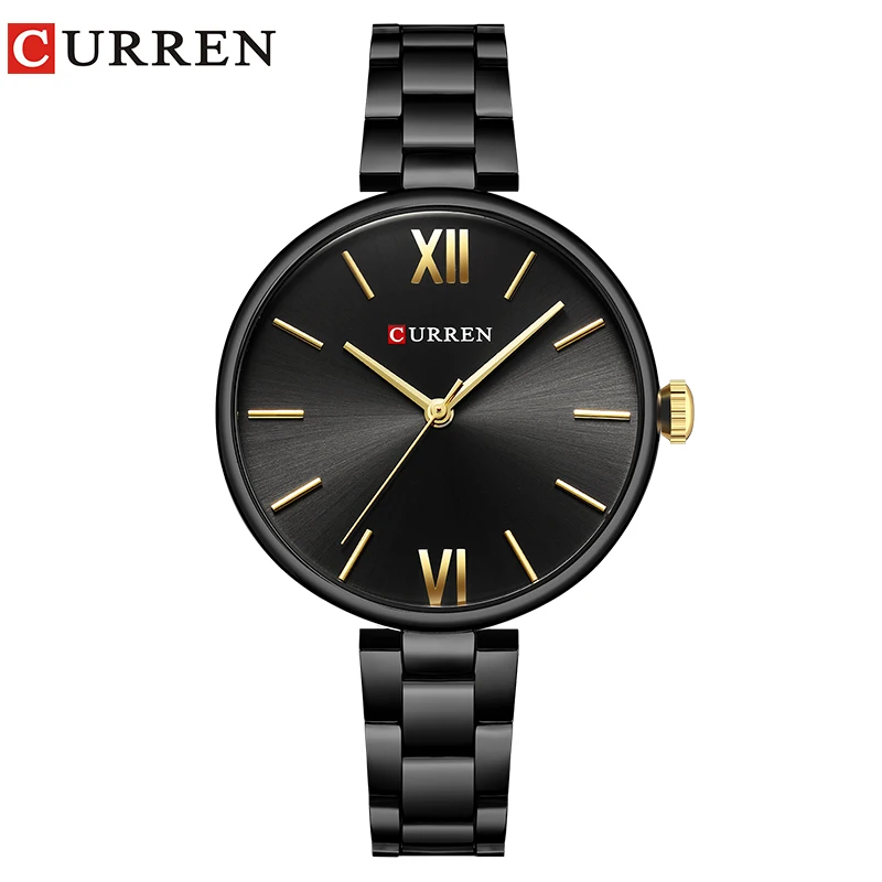 CURREN женские часы модные роскошные Reloj Mujer из нержавеющей стали кварцевые браслет
