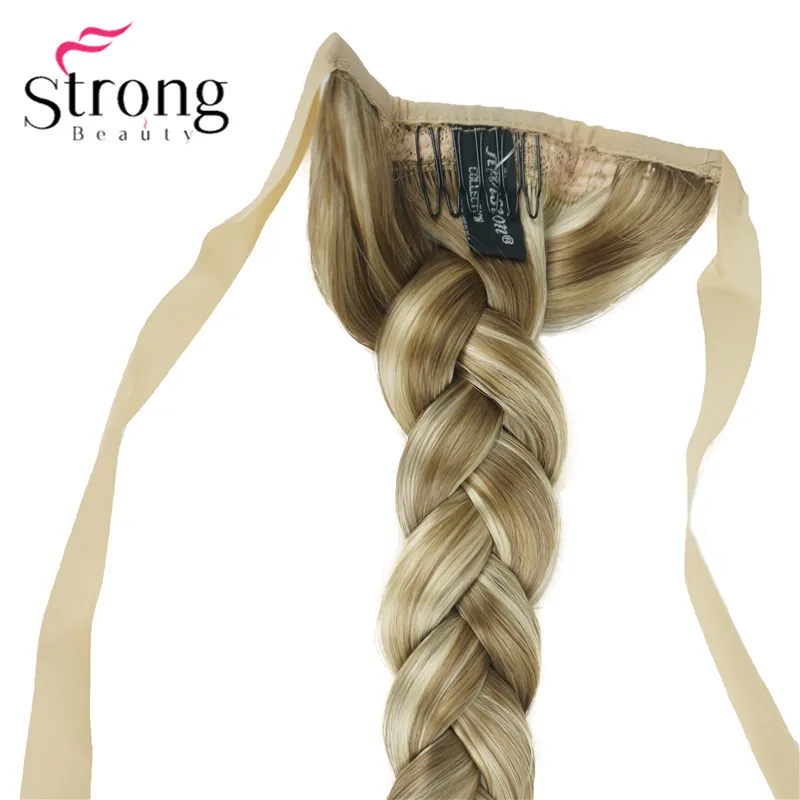 StrongBeauty, блонд, длинный рыбий хвост, коса, конский хвост, наращивание, синтетический зажим, шиньон, цвет на выбор
