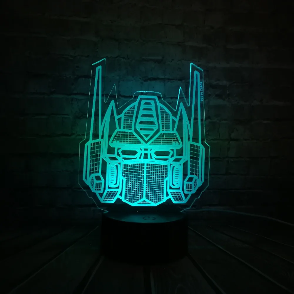 Иллюзия кино мультфильм 3D LED USB лампа Трансформеры маска Декор Лава последний