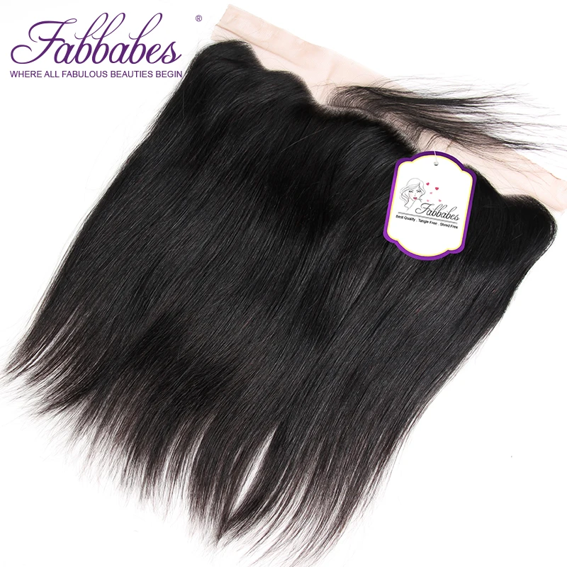 Fabbabes волос 13*4 уха до Малайзии прямые волосы кружева фронтальной 100% человеческих