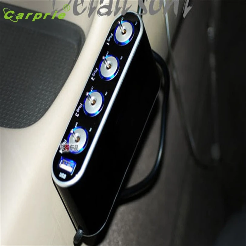 4 полосная USB розетка для автомобильного прикуривателя Разветвитель 12В/24В