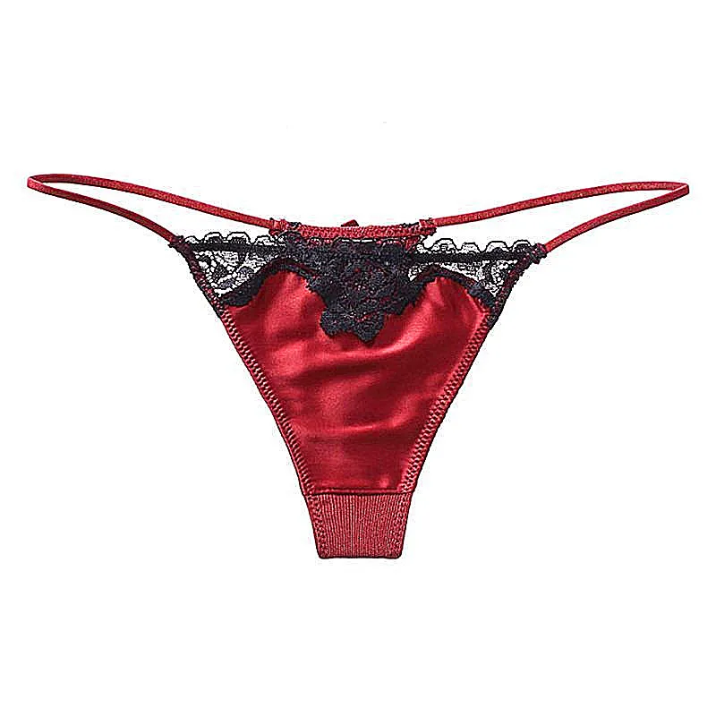 Женские сексуальные трусики шелковые кружевные стринги в стиле пэчворк женские