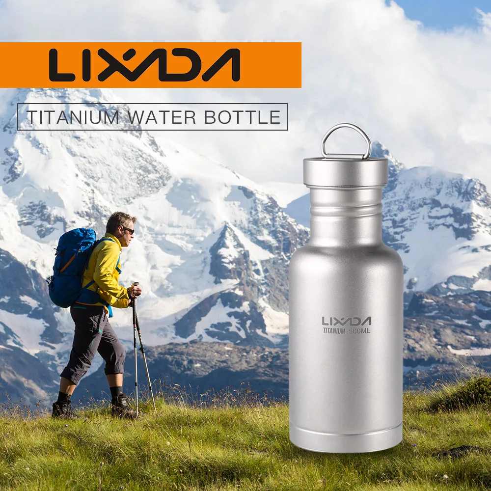 Lixada 500 мл/750 мл титановая бутылка для воды Сверхлегкая пластиковая крышка кемпинг на природе, езда на велосипеде бутылка с водой Посуда