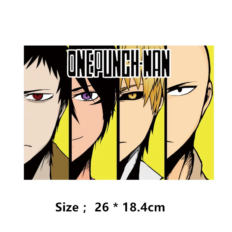 Популярный постер ONE PUNCH-MAN с железными нашивками для одежды 26*18,4 см DIY Футболка куртка толстовка класс-термопереводные наклейки