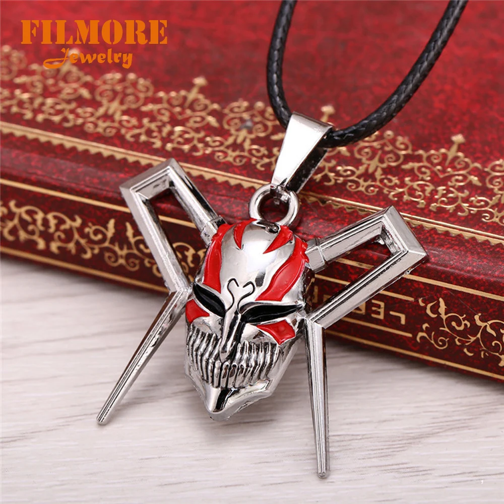 Bleach Necklace Аниме Bleach Куросаки Ичиго качели нож Обучающие инструменты брелок для мужчин маска из аниме «Блич» брелок подарки аксессуары фигурка игрушки кукла - Цвет: Bleach Necklace