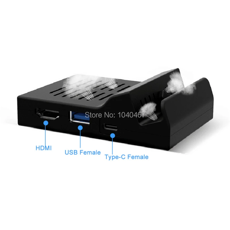 Док станция для телевизора с охлаждением из АБС пластика Type C поддержка 4K видео USB