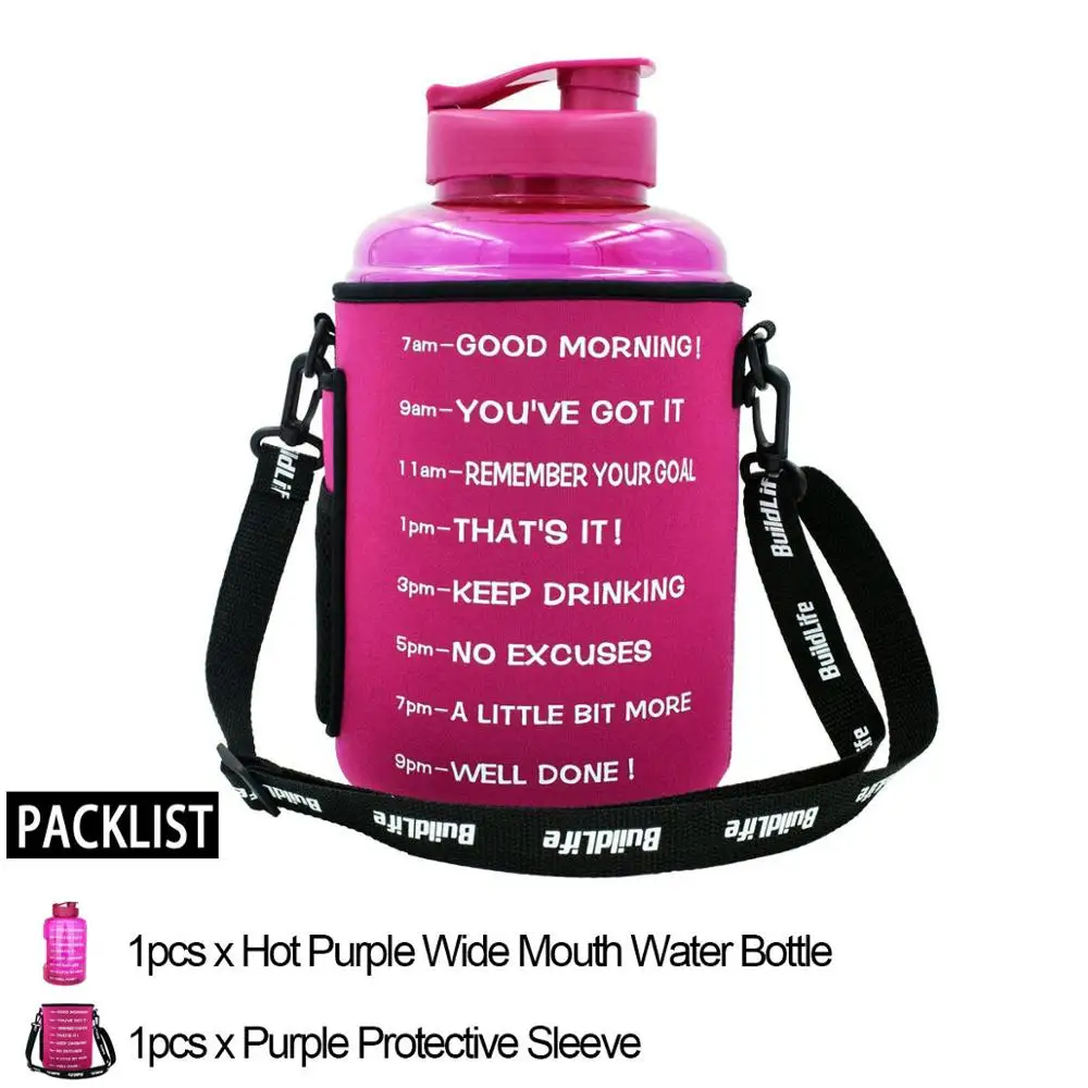 Wide Mouth with Bag Quifit 2.2L 2.5L 3.78L сумка пакет рукав чехол Перевозчик с плечевым ремнем для галлонов спорта бутылки воды питьевой кувшин Тренажерный зал Спорт - Цвет: Wide Mouth with Bag