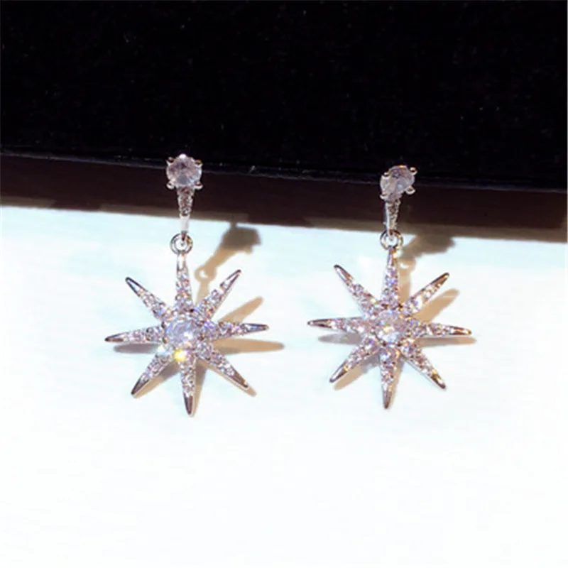 Женские длинные висячие серьги Charmwin с цветком от солнца стразы ювелирные изделия