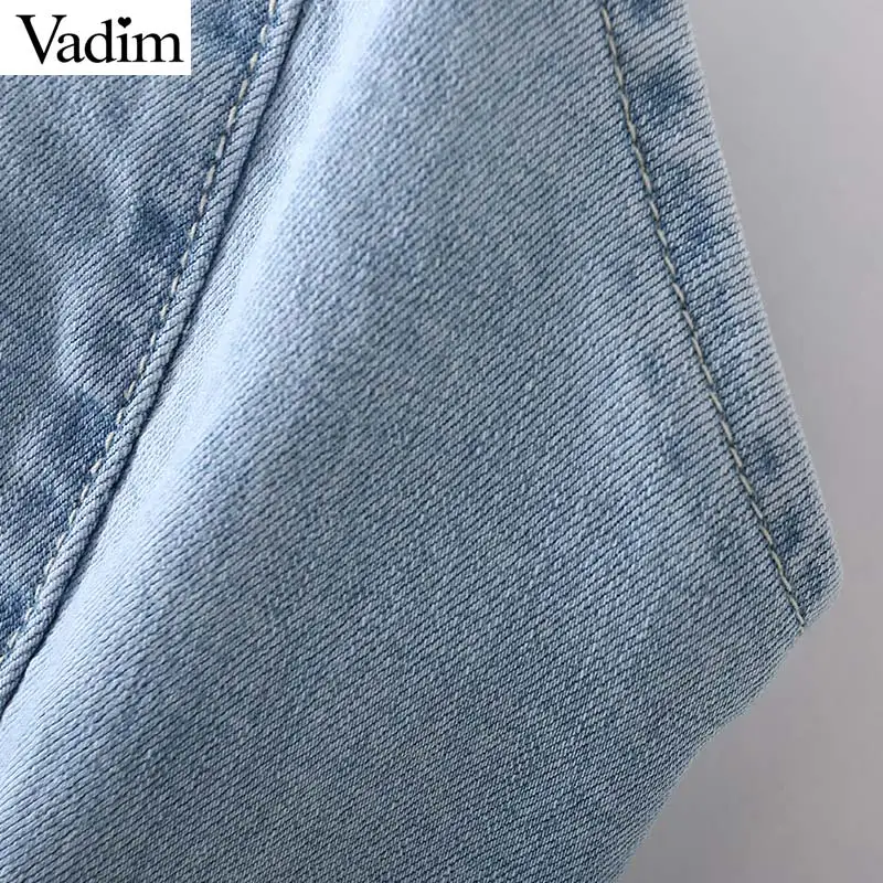 Vadim милый Женский мини платье denims без рукавов на тонких бретелях Женские