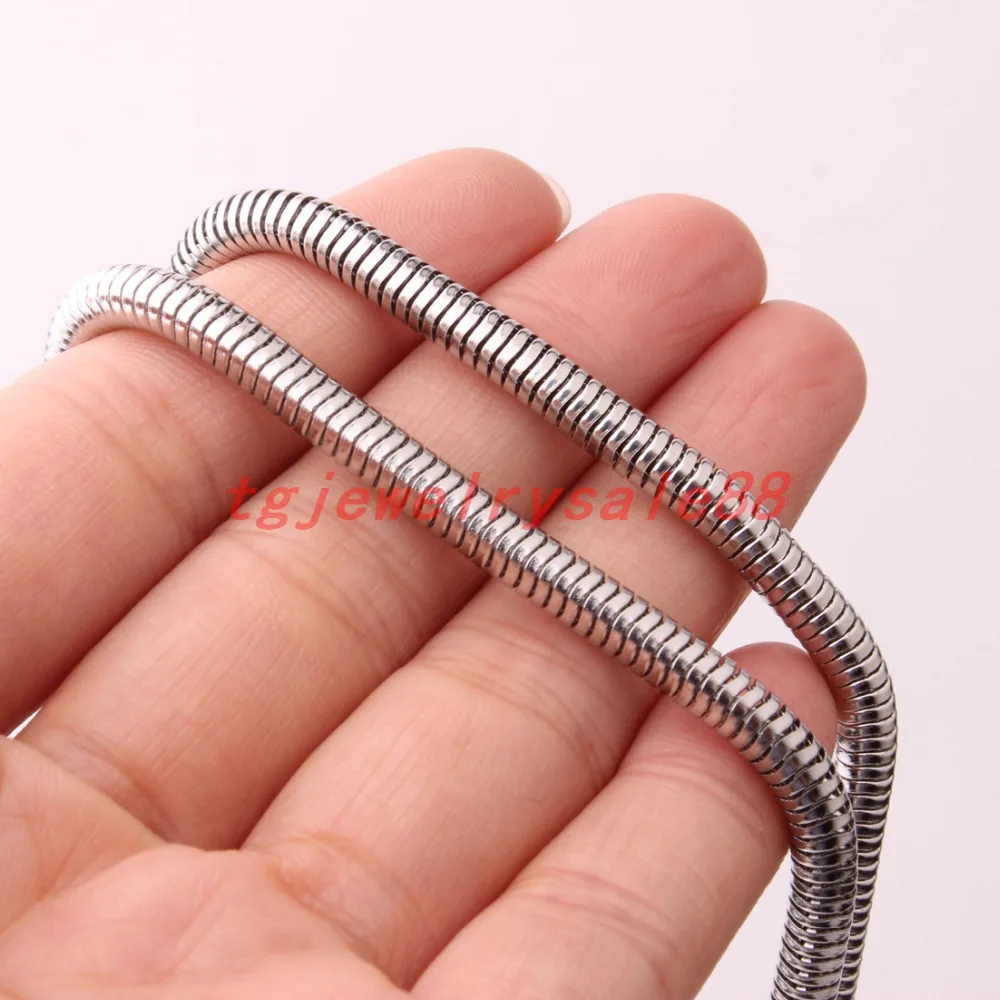 Новая мода 4 2 мм широкая Цепочка Змея Елочка Ожерелье из нержавеющей стали цвет