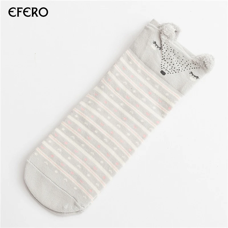 5 Efero/1 пара, милые женские носки с животными, женские хлопковые носки, Meias, Осень-зима, теплые носки для девушек, художественные носки, Chaussettes Femme - Цвет: 5