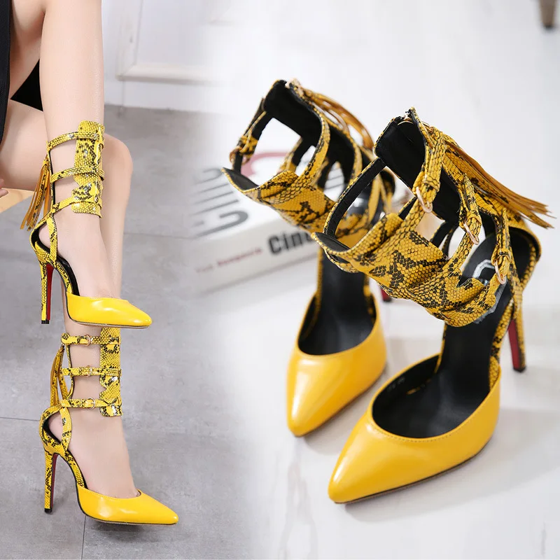 Fashion Novelty women pumps Gladiator Serpentine high heels shoes summer Hollow sexy party ladies spring footwear PT14 | Обувь