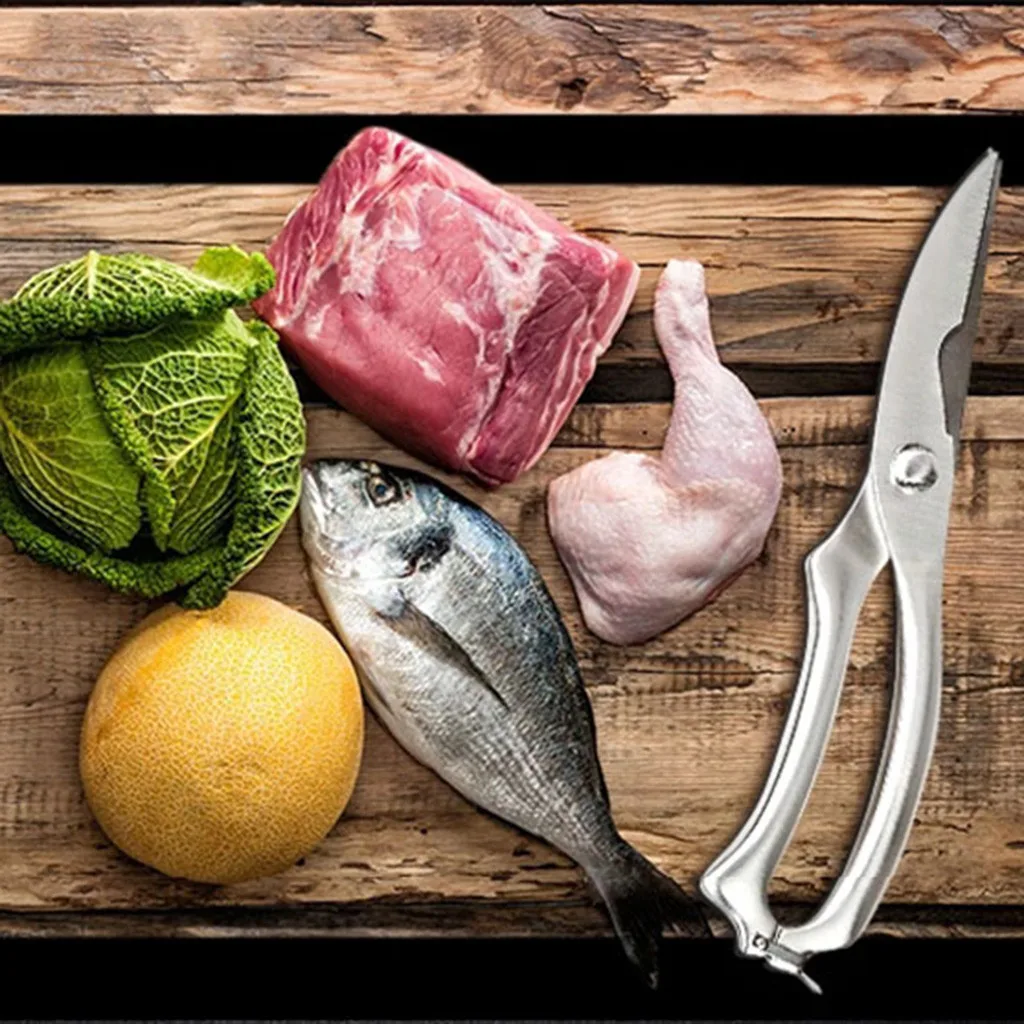 Кухонные ножницы из нержавеющей стали для птицы, курицы, ножницы для костей, замок безопасности из нержавеющей стали, куриные ножницы для костей, аксессуары A30613
