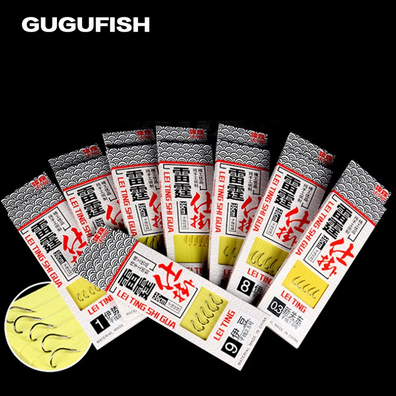 GUGUFISH 10 шт. #1 #7 размеров рыболовная леска из высокоуглеродистой стали с