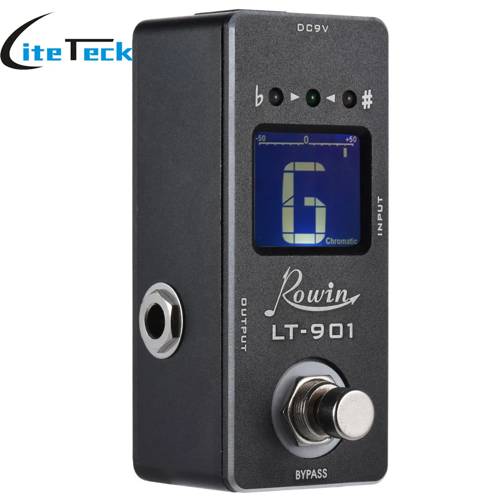 Мини Хроматическая гитарная педаль тюнера эффект настоящий обход ЖК дисплей