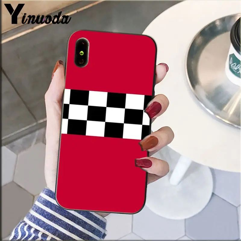 Шахматный клетчатый силиконовый чехол Yinuoda из ТПУ для Apple iPhone 8 7 6 6S Plus X XS MAX 5 5S SE