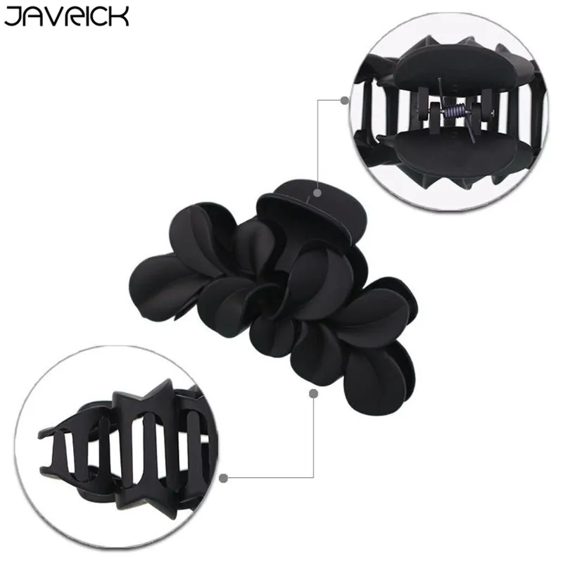 13cm Frosted Resin Hair Claw Clips Womens Large Twist Leaves Shaped Banana Jaw Ponytail Clamp Non-Slip Styling Spring Barrettes |