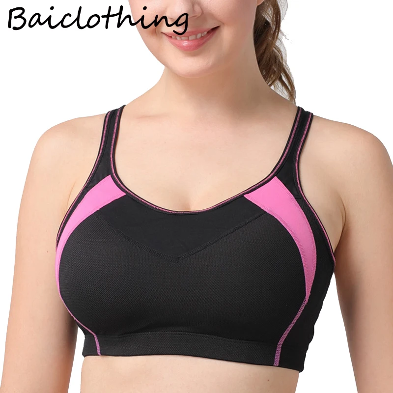 BAICLOTHING женский полный охват Высокая ударная сетка Беспроводная мягкая чашка X back