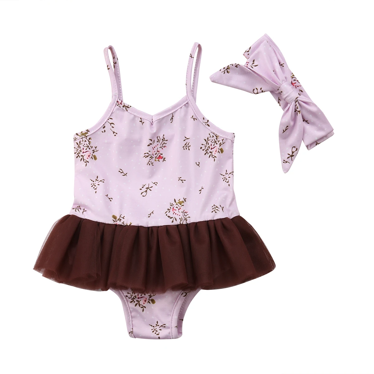 Детское платье-пачка без рукавов с цветочным принтом | Мать и ребенок