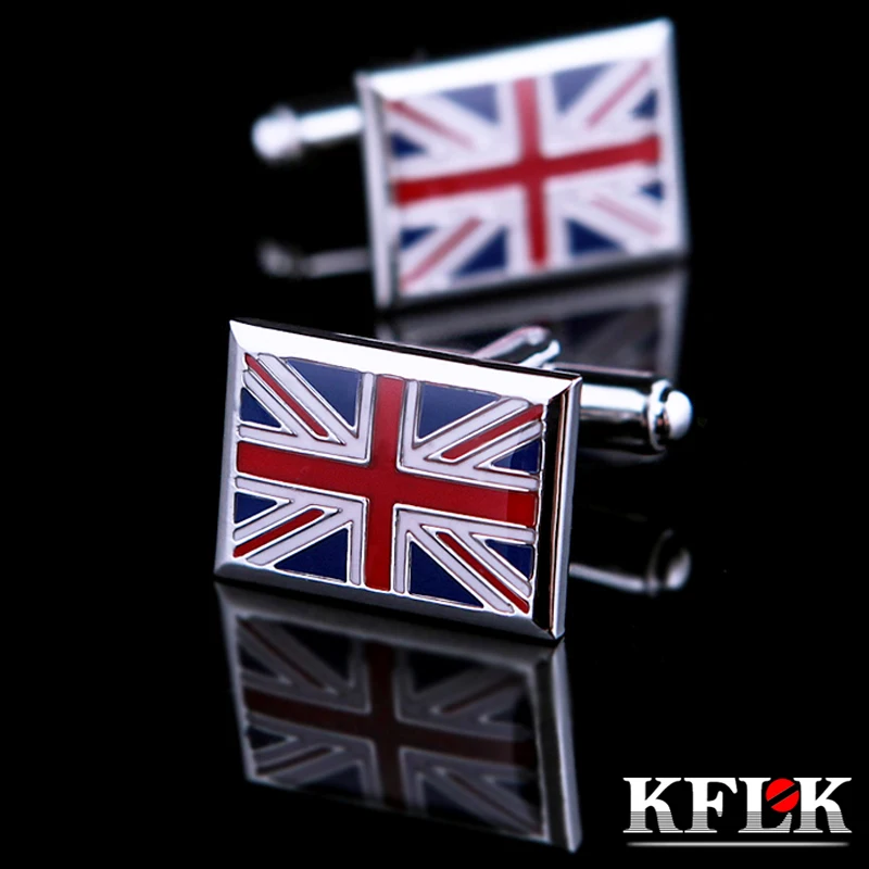 

KFLK 2020 роскошные запонки для рубашки с британским флагом для мужчин брендовые Запонки высококачественные запонки ювелирные изделия