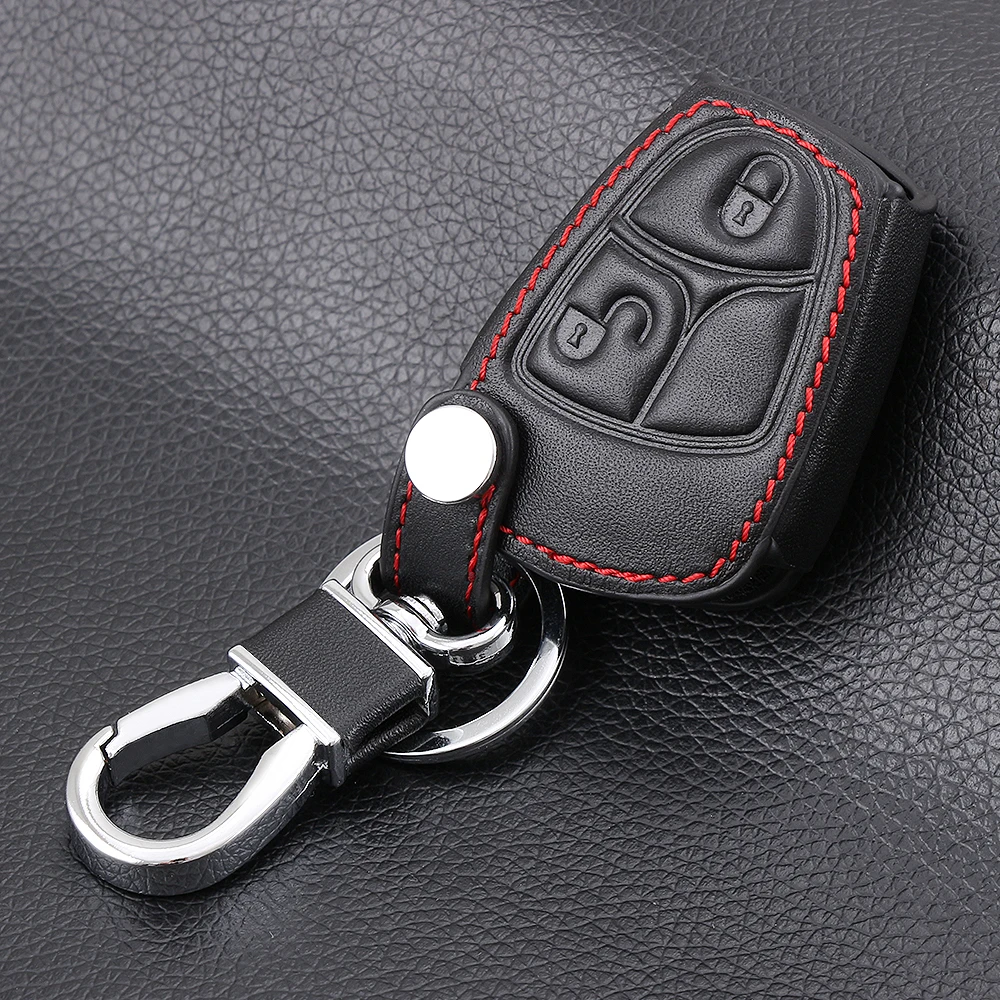 Кожаный чехол для ключей AndyGo 2/3/4 с кнопками Mercedes Benz AMG C E GLC GLA Classe автомобильный