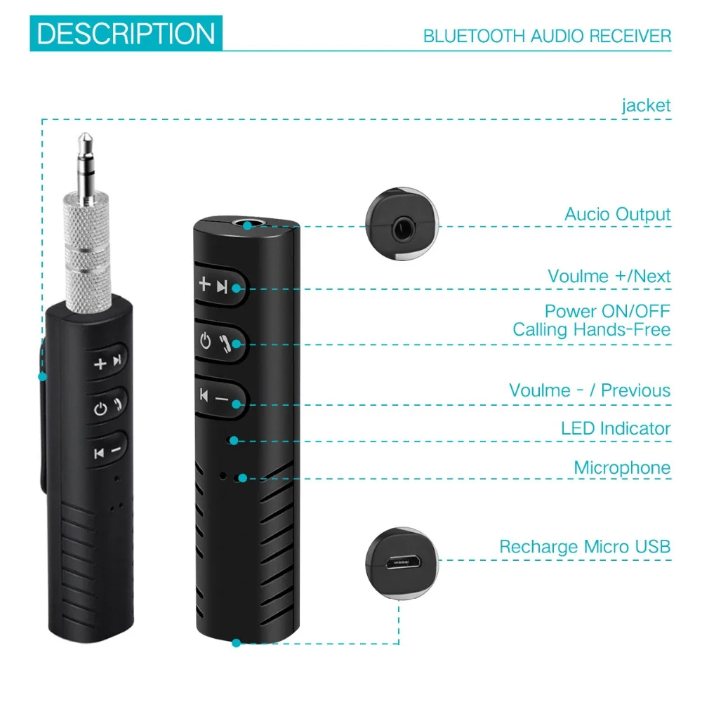 Универсальный мм 3 5 разъем Bluetooth автомобильный комплект Hands free Музыка Аудио
