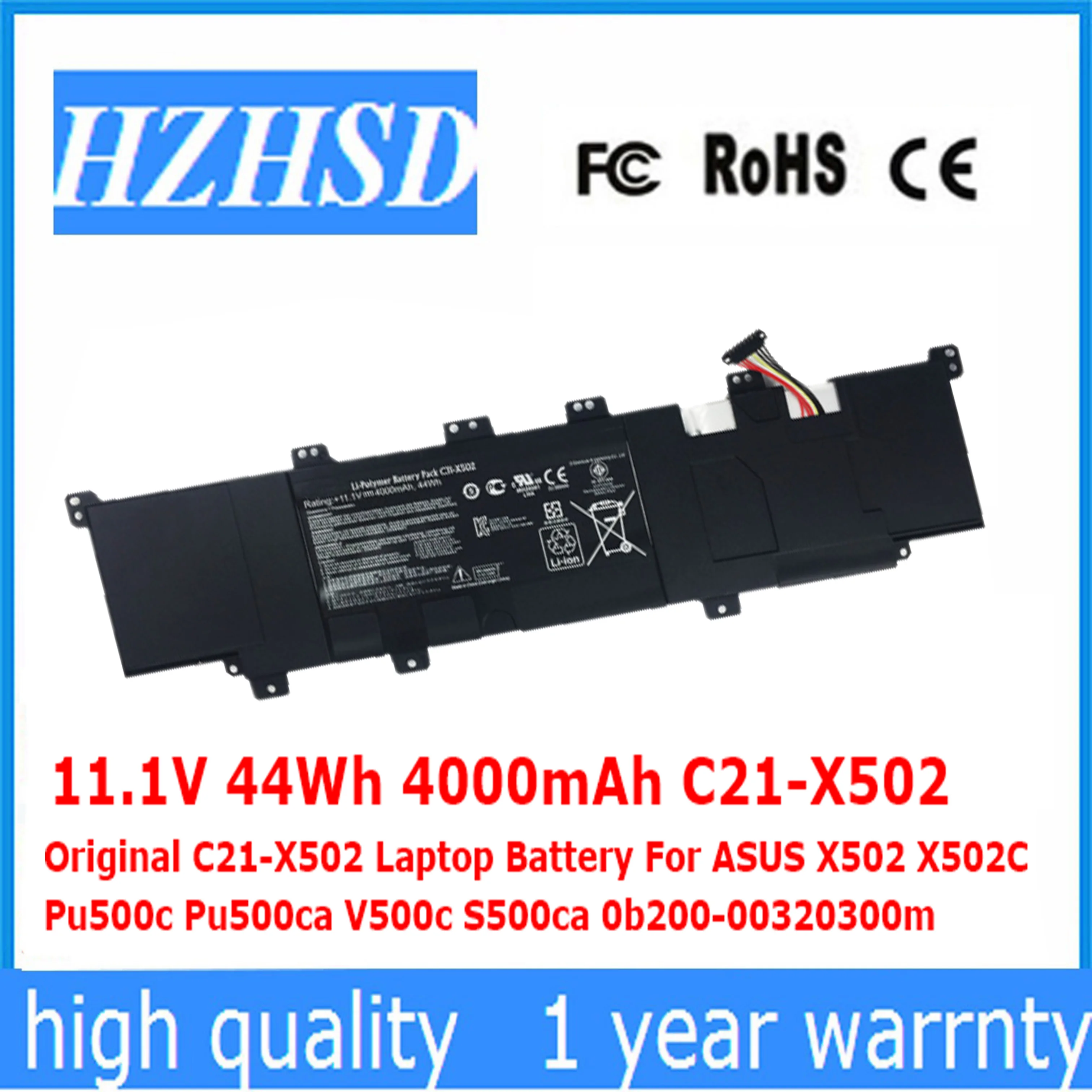 11 1 V 44Wh 4000mAh C21-X502 Original Аккумулятор для ноутбука ASUS X502 X502C Pu500c Pu500ca V500c S500ca 0b200-00320300m |