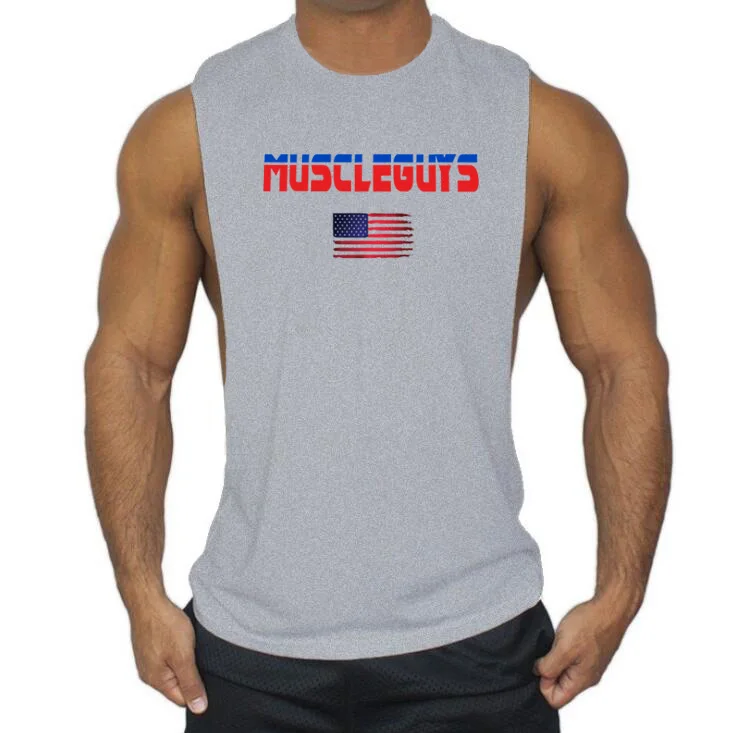 Брендовые Модные мужские майки для спортзала Muscle guys привлекательные с низким