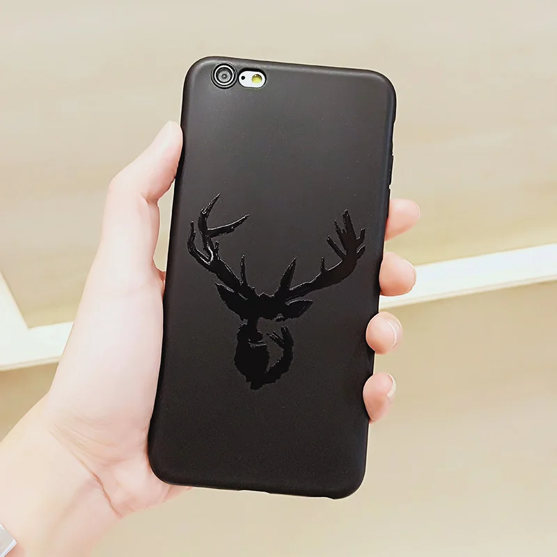 Модные животные тигр Лев волк олень чехол для iPhone X XS Max XR черный матовый Мягкий