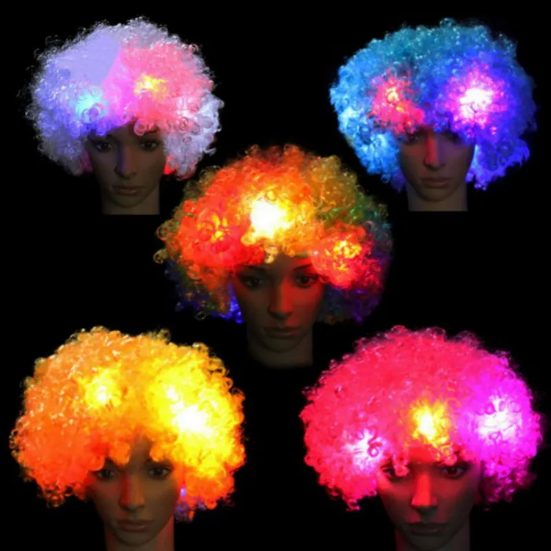 Светодиодный светильник парик могавк Mohican hair Рождество Хэллоуин парики Косплей