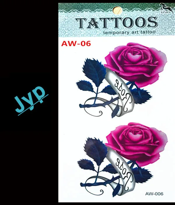 AW-06 Горячая 3D татуировки одноразовый временные Цветок водонепроницаемый женский