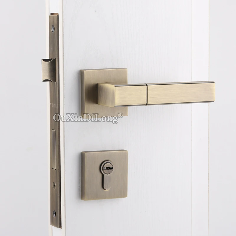 Prachtige Ontwerp Europese Insteekslot Deurslot Set Koperen Binnendeur Lever Lock Voor Woonkamer Slaapkamer Badkamer 7 Kleuren 40 Off