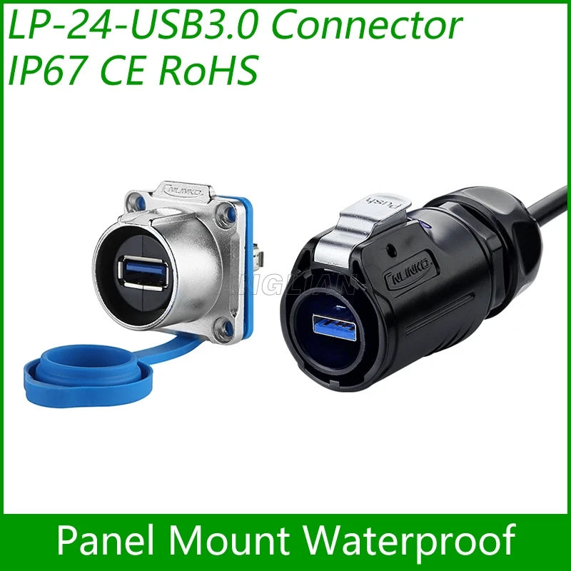 USB3.0 гнездо адаптер для монтажа на панель кабельный разъем Dip быстрый USB разъем водонепроницаемый Cnlinko интерфейс передачи данных 1 блок