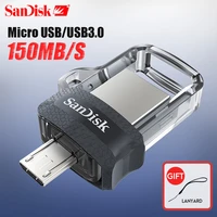 sandisk otg usb flash drive 32gb 16gb 3 0 dual mini pen drives 128gb 64gb pendrives for pc and android phones free shipping