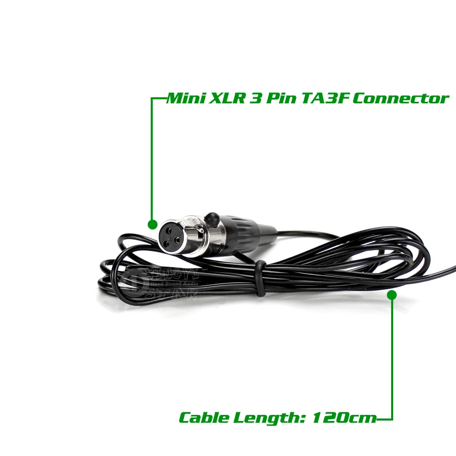 Профессиональная мини гарнитура XLR 3 Pin TA3F с двойным ушным крючком микрофонная