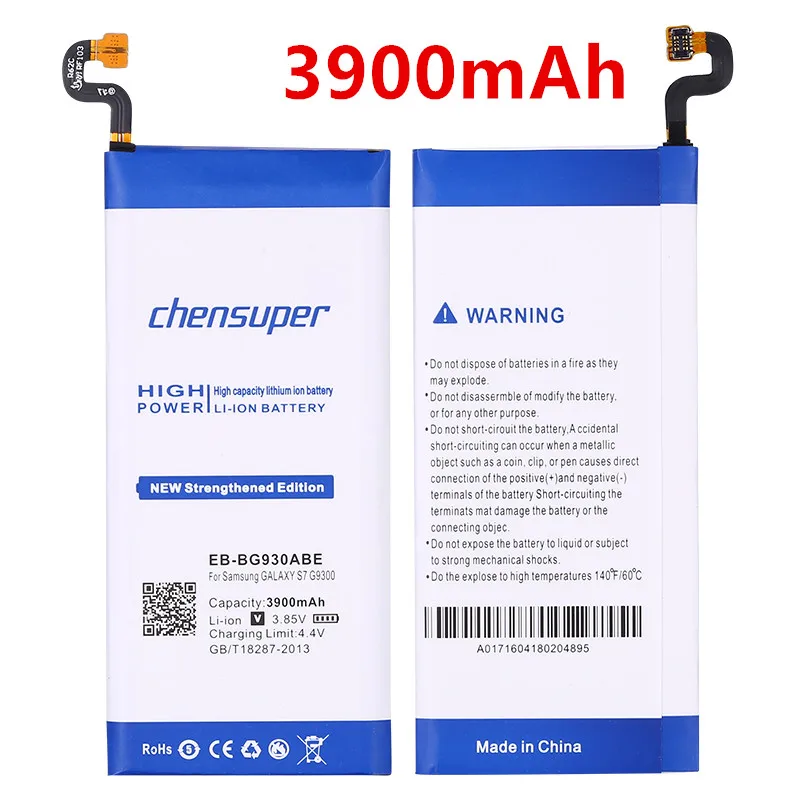Chensuper 3900 мАч батарея для Samsung GALAXY S7 G9300 SM-G9300 G930L G930 G930F G930A G9308 G9309 G930FD G930W8 EB-BG930ABE |