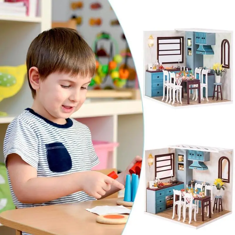 Мини Сборный DIY ручной игрушечный дом 3D модель набор теплый домик детские