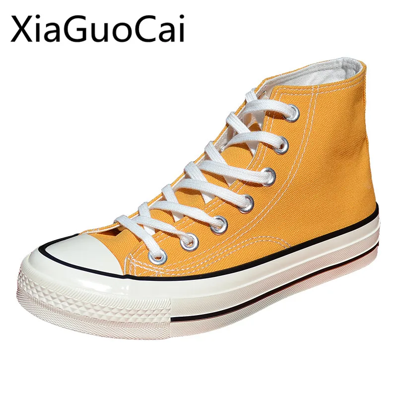 

Lightweight Fashion Women Casual Canvas Shoes High Top Lace-up Flat Unisex Casual Sneakers Harajuku Style Flats