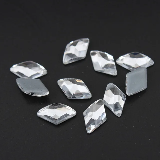 Rhombus 6x10mm Новинка! AAA Класс высокого качества с украшением в виде кристаллов прозрачные 30/100 шт. 30 форма не требующей горячей фиксации/клея на Стразы для ногтей, одежды - Цвет: Rhombus 6x10mm