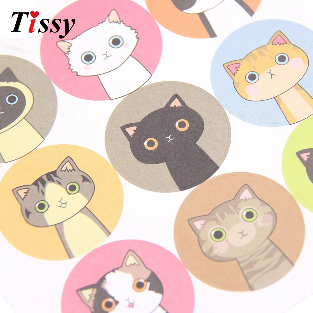 90 шт. бумажные наклейки для сумок кошек и девочек печенья конфет DIY Рождество/День